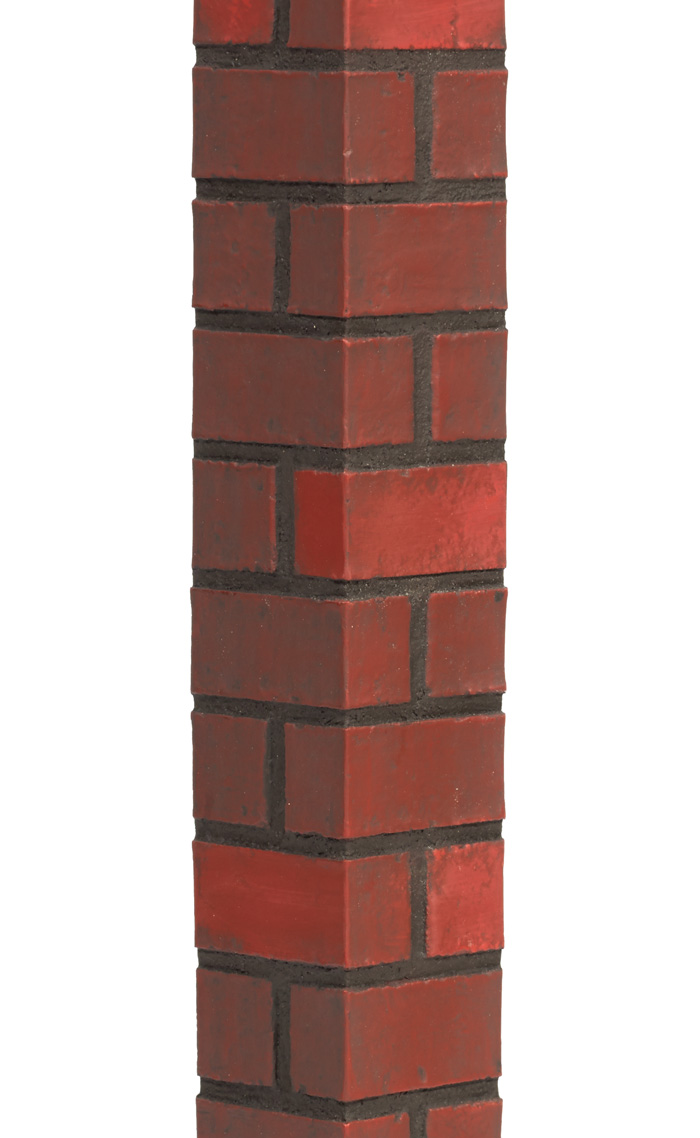 Brick Smooth Corner - Dark Red Dark Grout